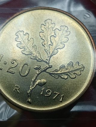 7 Monete Italia 20 Lire 1969-75