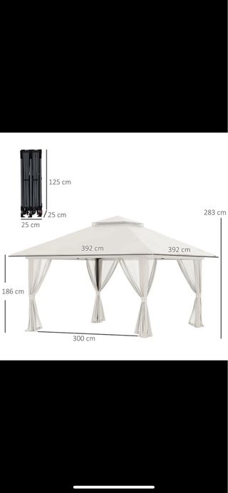 Gazebo Plegable Beige 3x3m