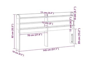Cabecero cama madera maciza vidaXL 135cm