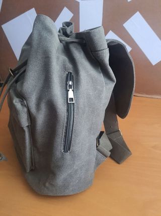 Mochila mujer lona verde vintage 