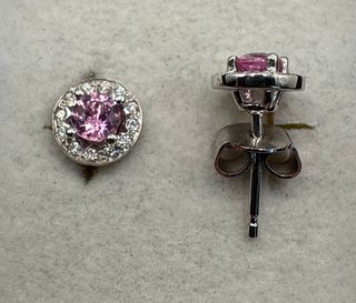 Pendientes de oro de 18 kt con zafiros y diamantes