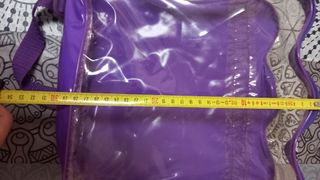 Mochila infantil transparente y morada