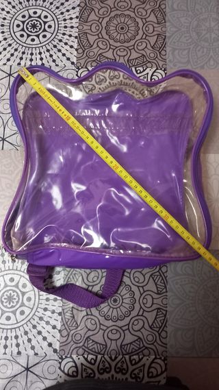 Mochila infantil transparente y morada