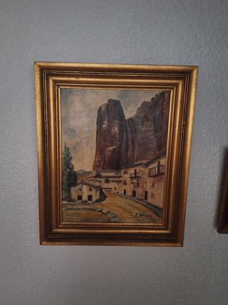 Cuadro antiguo - Pintura paisaje. SOLO HASTA 12/10
