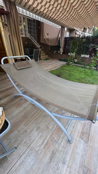 Hamaca tumbona jardín - Beige/Gris