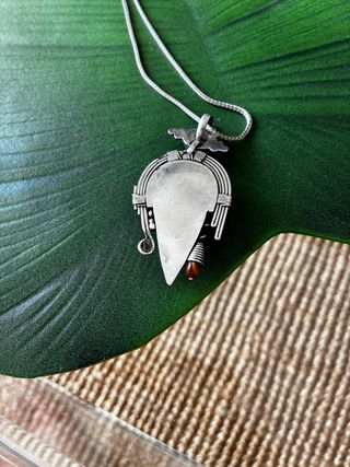 Collar étnico plata turquesa