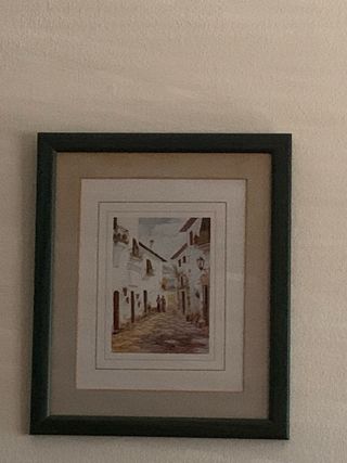 3 Cuadros paisajes - Marcos azules-verdes