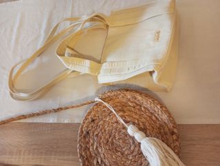 Bolso Mango + bolso paja