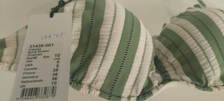 Bikini Seafolly rayas verde oliva - M