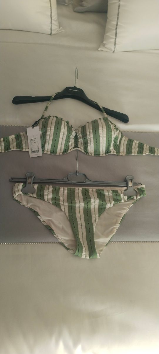 Bikini Seafolly rayas verde oliva - M