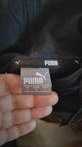 Sudadera Puma negra y dorada Cropped Talla L
