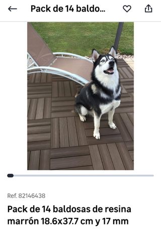 14 Baldosas Resina Marrón 18,6x37,7cm