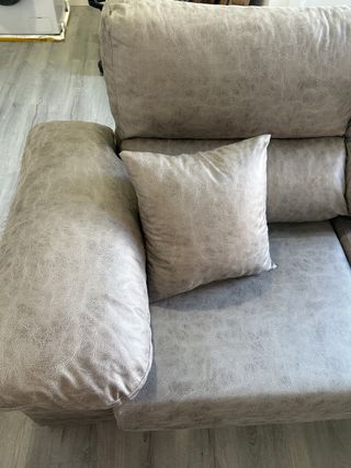 Sofá cama chaise longue beige