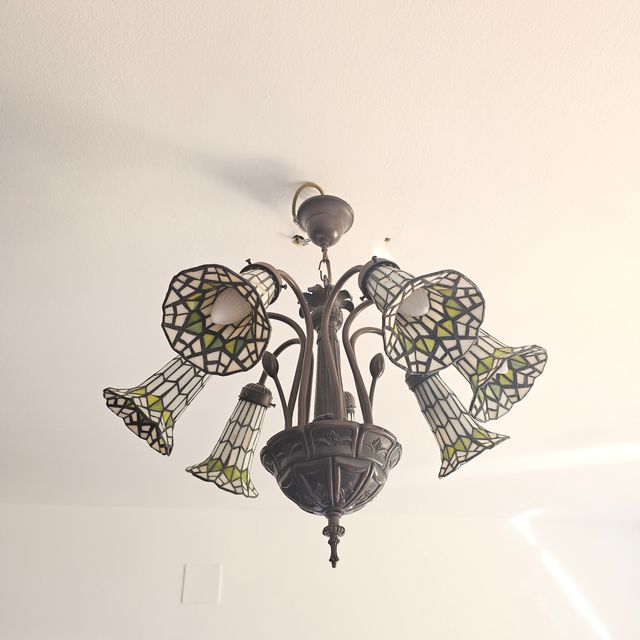 Ultima Opportunità - Lampada da soffitto Tiffany a 6 bracci