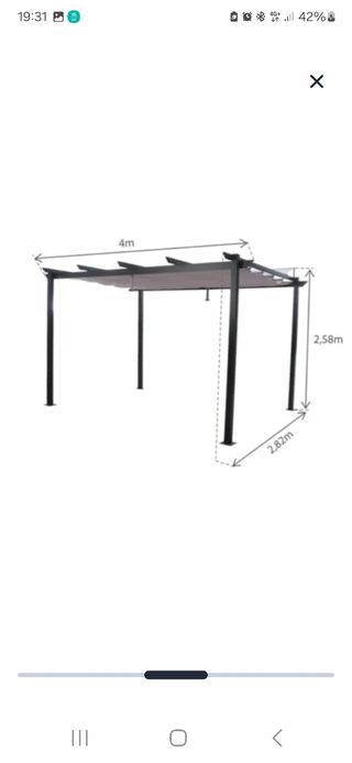 Pérgola 3x4m - Aluminio gris
