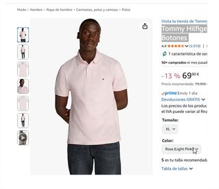 Polo Tommy Hilfiger XL - Rosa