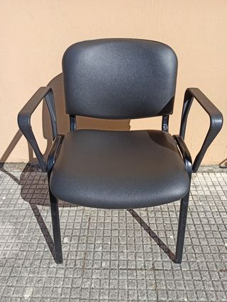 Silla oficina negra - metal, piel sintética