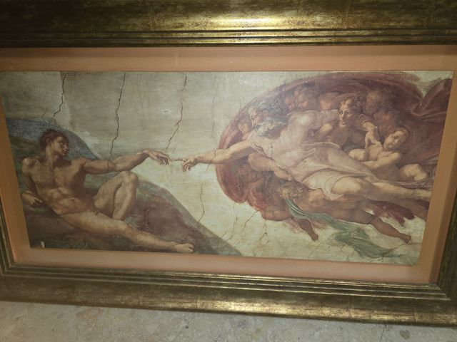 Cuadro Creación de Adán - Marco dorado