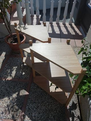 Estantería esquina bambú