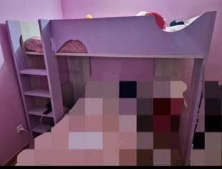 Cama juvenil - Blanca y morada