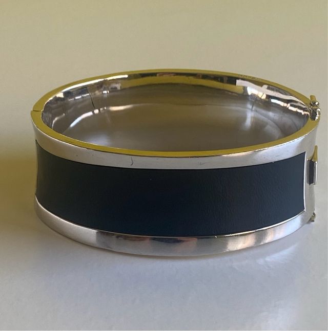 Pulsera Borelli negra y plata