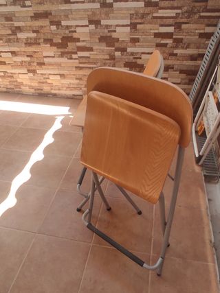 Taburetes plegables (3) madera-metal