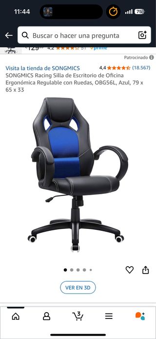 Silla Gaming SONGMICS ergonómica