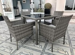 OFERTA!Mesa jardín ratán + 4 sillas + Envio sfs013
