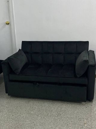 Sofa cama terciopelo negro