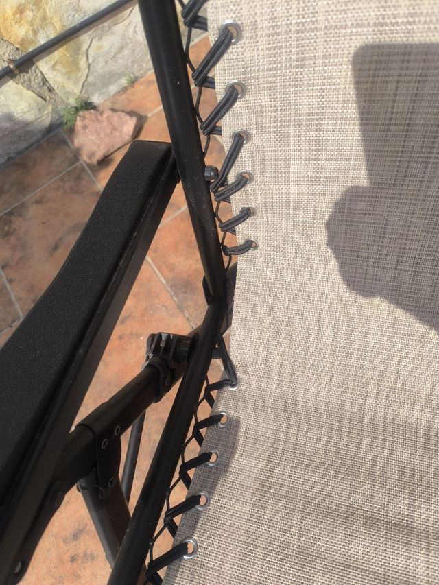 3 Sillas tumbona jardín - beige/negra