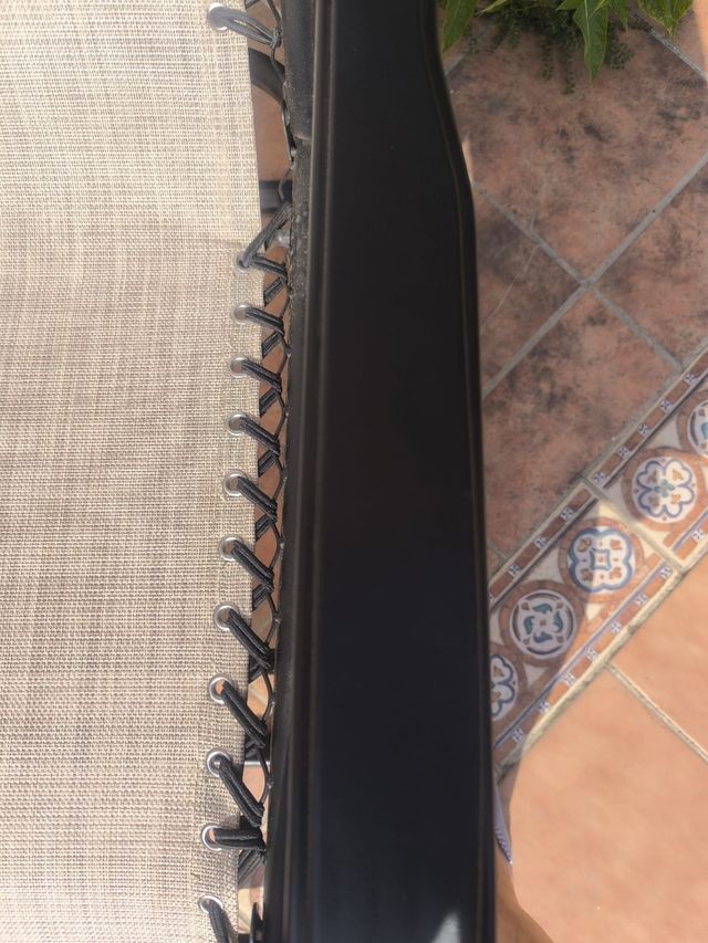 3 Sillas tumbona jardín - beige/negra