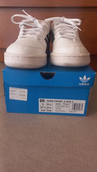 Zapatillas Adidas Team Court 2 blancas, talla 37