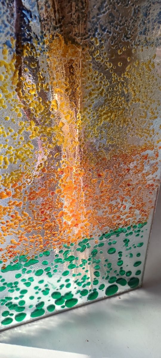 Vaso vetro granigliato handmade