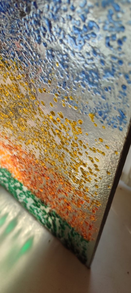 Vaso vetro granigliato handmade