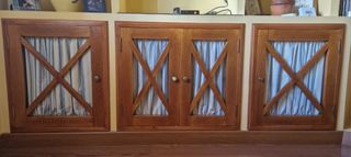 3 puertas de armario en cerezo con marco