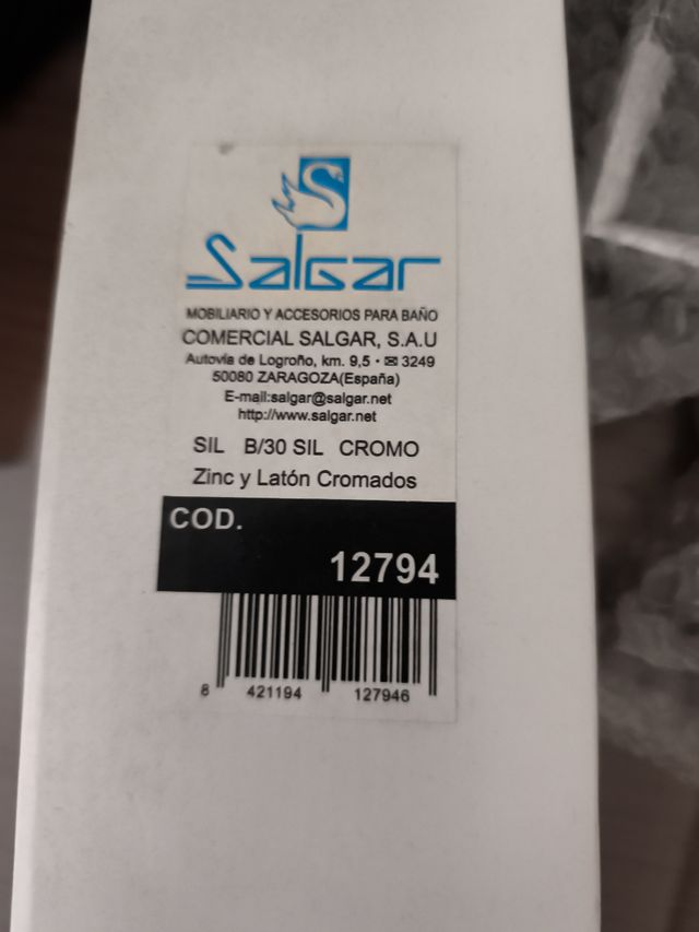 Toallero Baño Salgar 12794 - Cromo