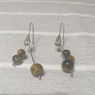 Pendientes ojo de tigre plata