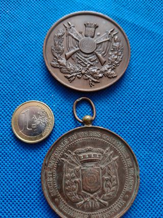 Medallas de bronce francesas antiguas