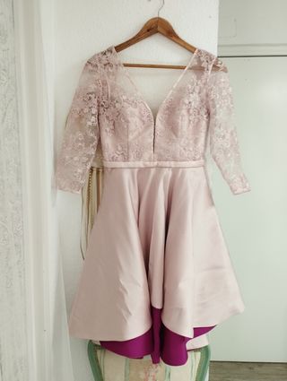 Vestido Silvia Navarro rosa y morado talla S