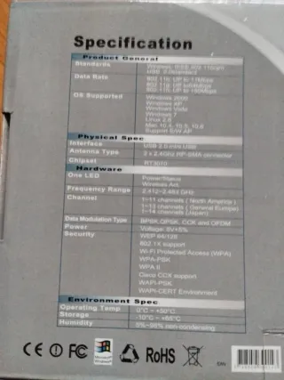 Adaptador Wifi Netsys - 2 Antenas
