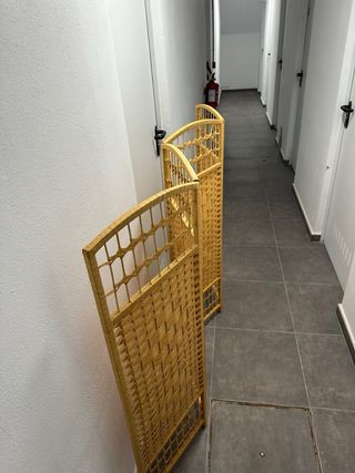 Biombo Separador Ratán Natural 4 Paneles