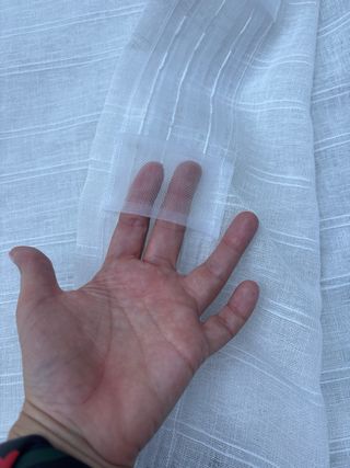 Cortinas lino blancas 3m - 2 unidades y barra exte