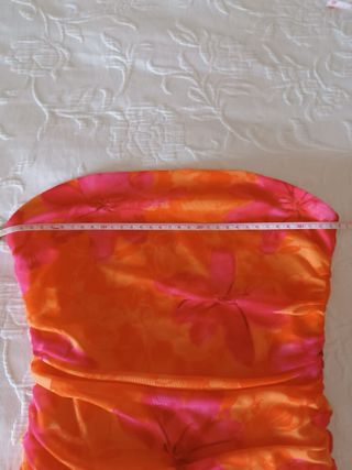 (XS 34) Vestido flores fucsia-naranja