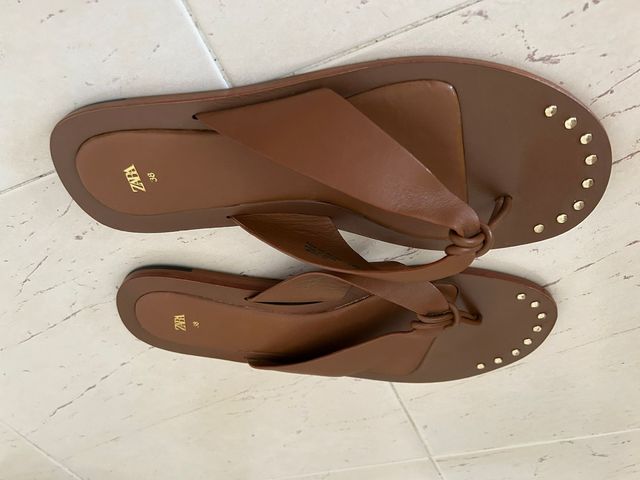 Sandalias Zara marrón, talla 38