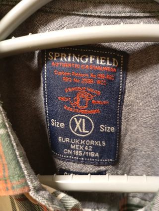 Camisa Springfield cuadros verde y blanco