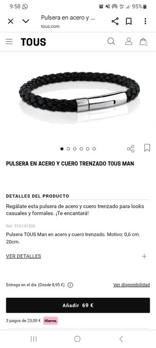 Pulsera Tous hombre negra
Medidas 0.6 x 20 cms