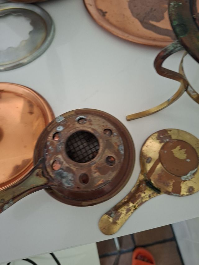 Fondue de cobre antigua