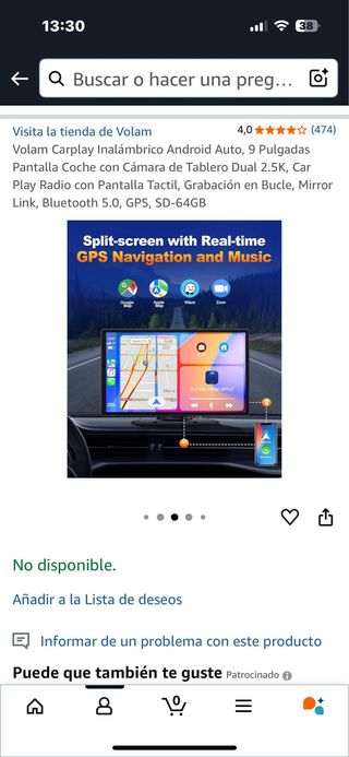 Pantalla coche smart creen, carplay