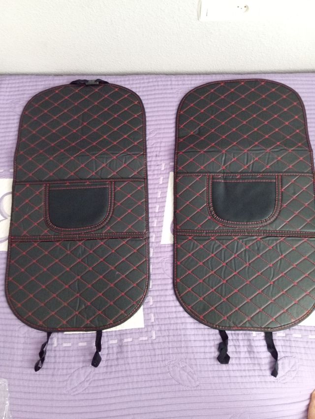 2 Fundas asientos coche cuero negro