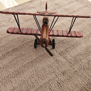 Avión biplano madera vintage